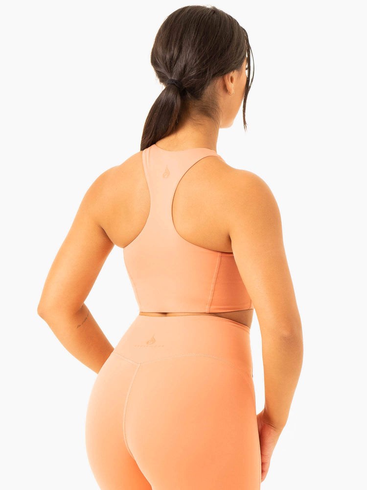 Ryderwear NKD Frame Long Line Sports Bra Terracotta | CRGEFY489