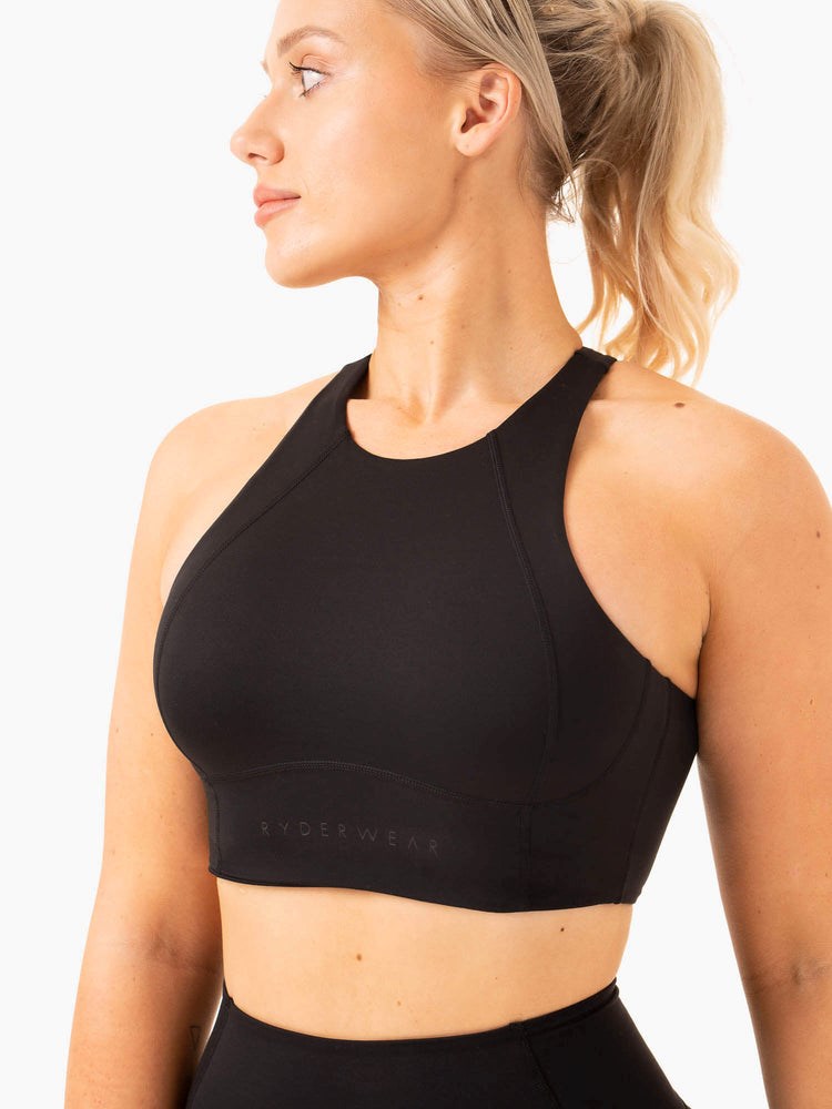 Ryderwear NKD Frame Long Line Sports Bra Czarne | YSEDTM276