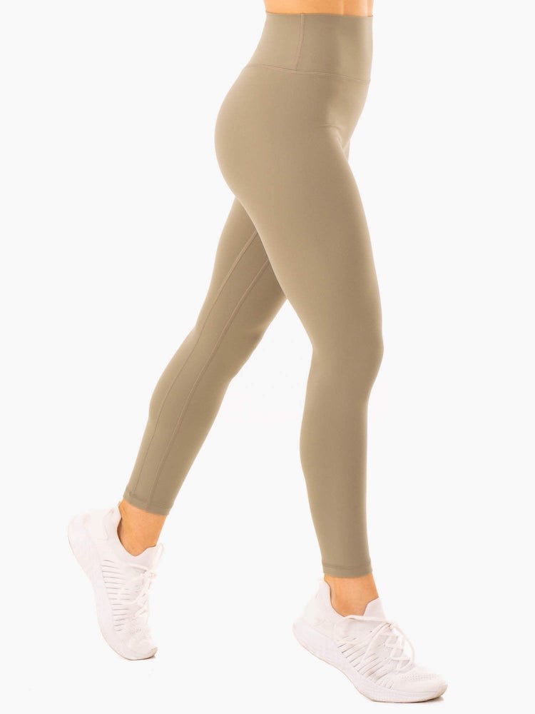 Ryderwear NKD Refine High Waisted Leggings Khaki | XKEQTA849