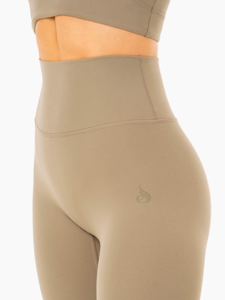 Ryderwear NKD Refine High Waisted Leggings Khaki | XKEQTA849