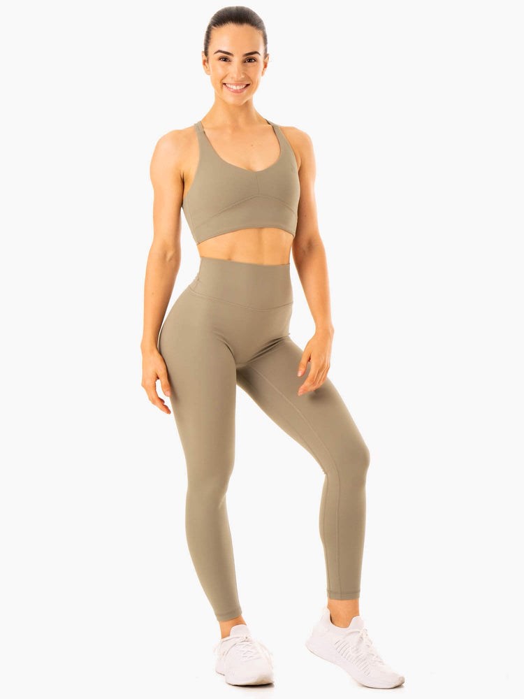 Ryderwear NKD Refine Sports Bra Khaki | UMHFCQ271