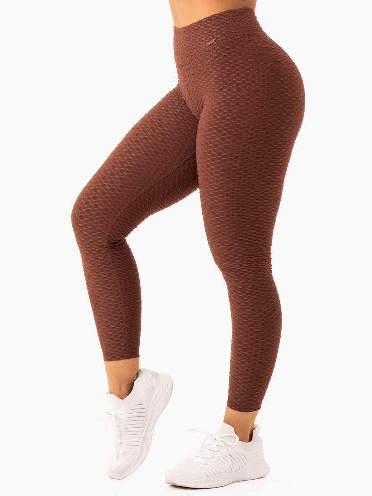 Ryderwear Optic Scrunch Bum Leggings Czekolada | VDCSNI623