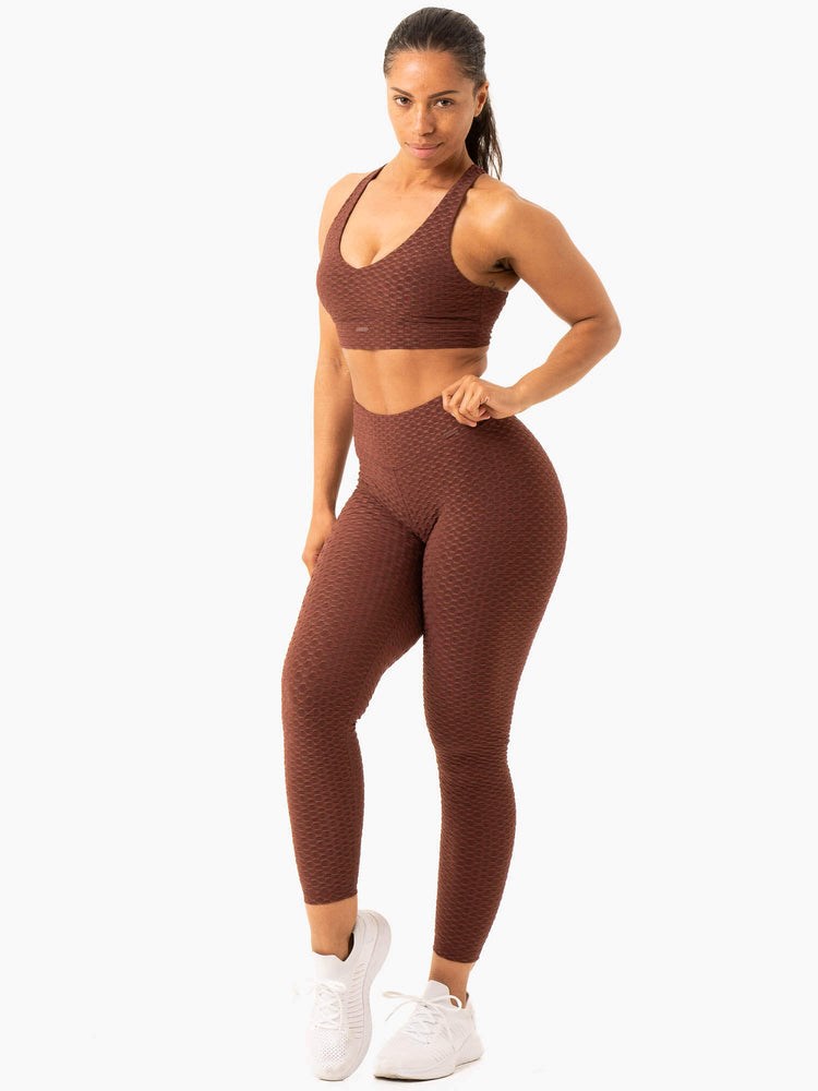 Ryderwear Optic Scrunch Bum Leggings Czekolada | VDCSNI623