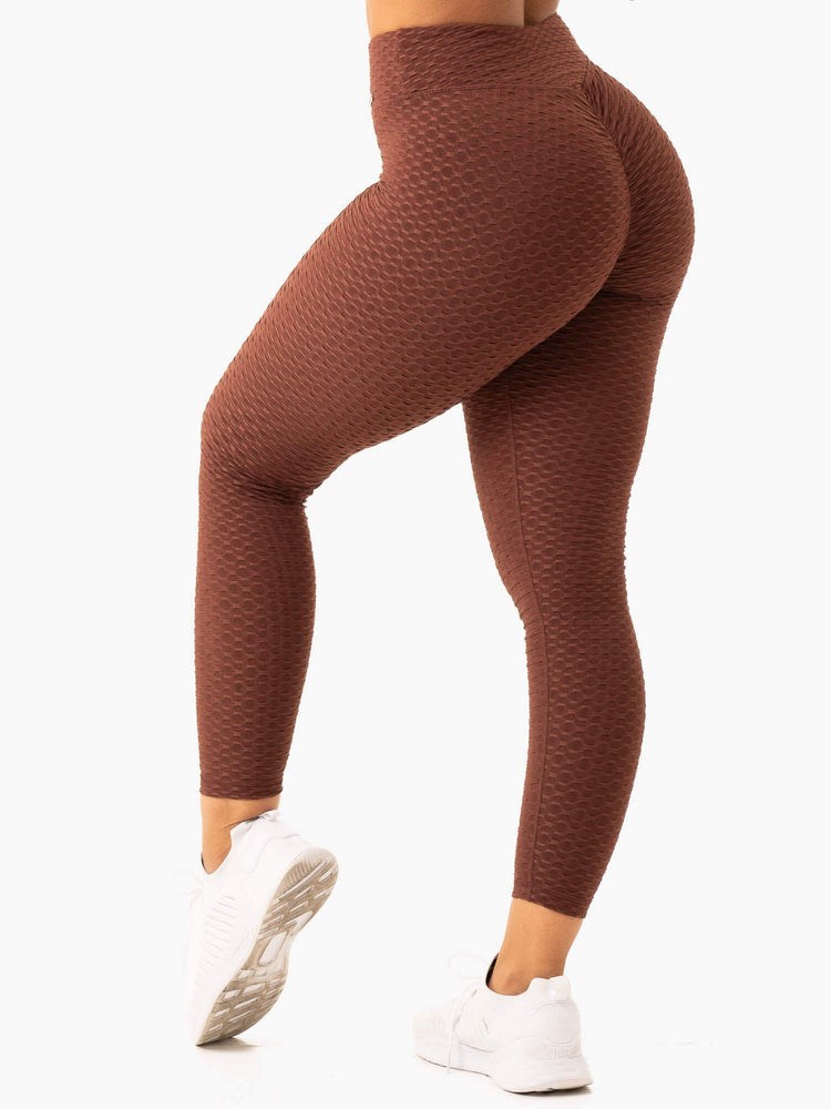 Ryderwear Optic Scrunch Bum Leggings Czekolada | VDCSNI623