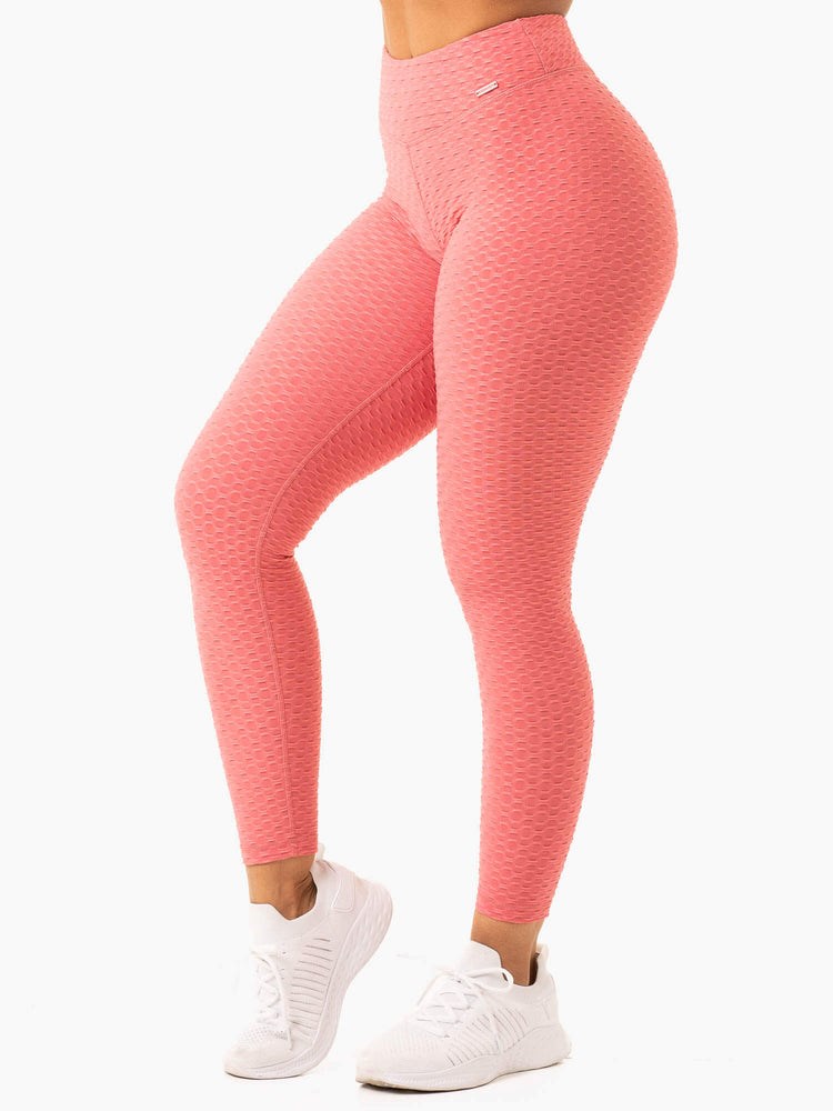 Ryderwear Optic Scrunch Bum Leggings Różowe | FYIHAG503