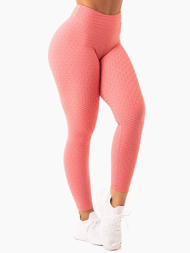 Ryderwear Optic Scrunch Bum Leggings Różowe | FYIHAG503