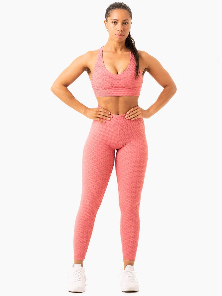 Ryderwear Optic Scrunch Bum Leggings Różowe | FYIHAG503