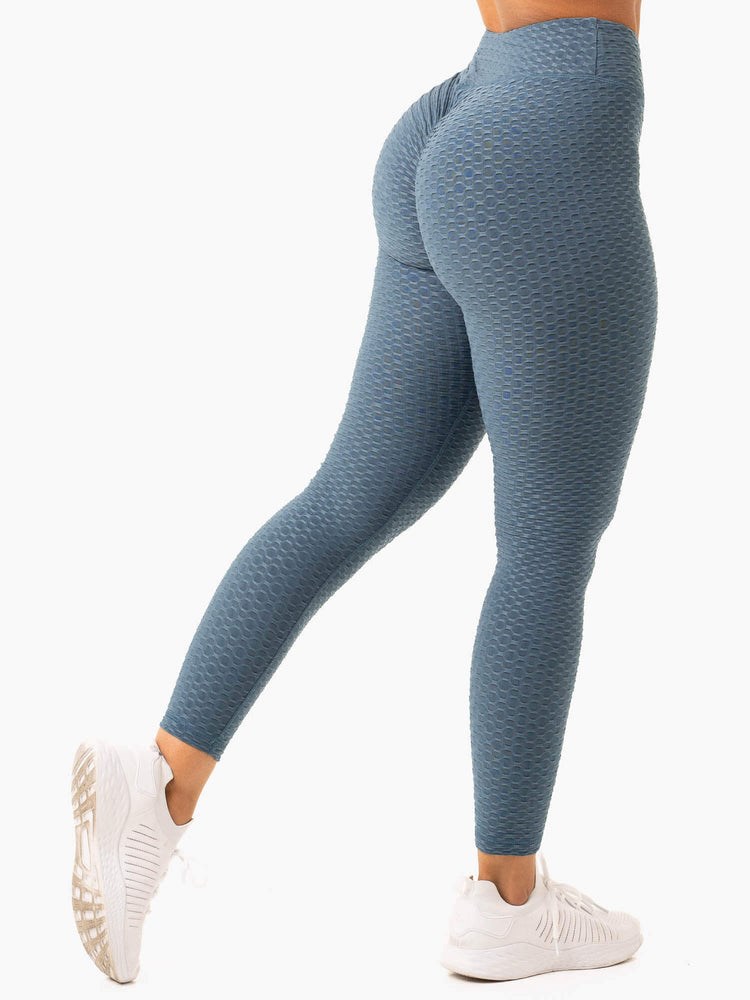 Ryderwear Optic Scrunch Bum Leggings Teal | KEBCOT916