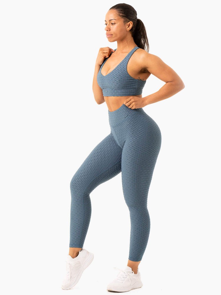 Ryderwear Optic Scrunch Bum Leggings Teal | KEBCOT916