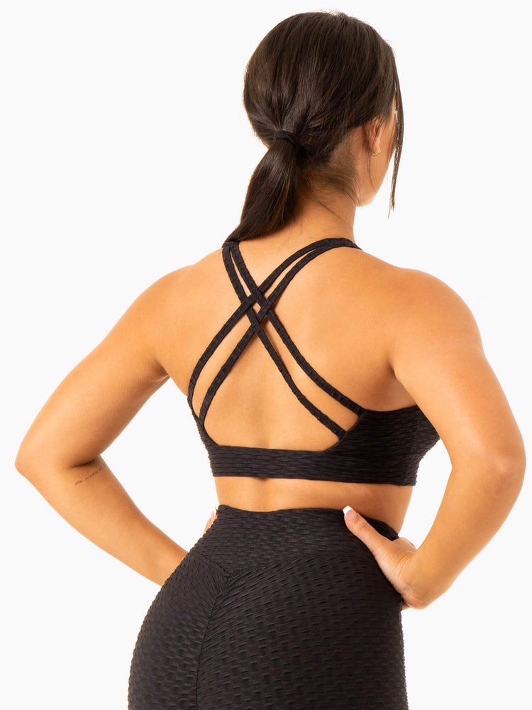 Ryderwear Optic V-Neck Sports Bra Czarne | MVDSLR607