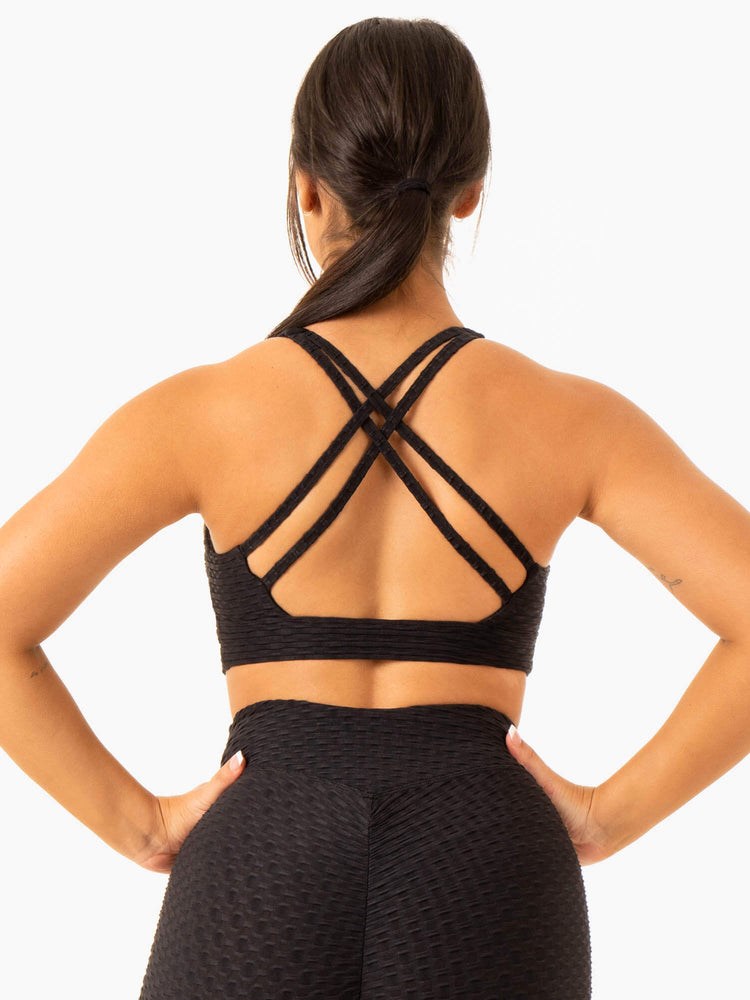 Ryderwear Optic V-Neck Sports Bra Czarne | MVDSLR607