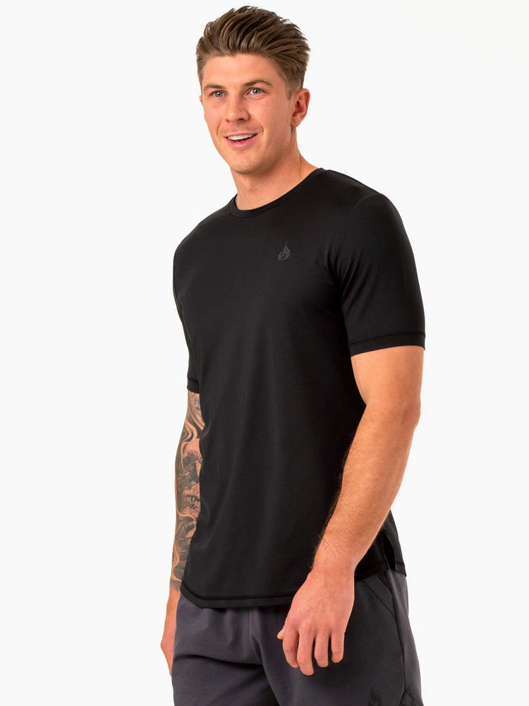 Ryderwear Optimal Mesh T-Shirt Czarne | JGIFCU439