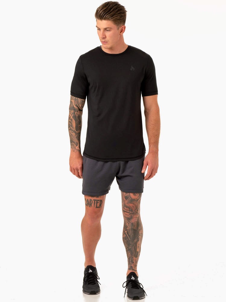 Ryderwear Optimal Mesh T-Shirt Czarne | JGIFCU439