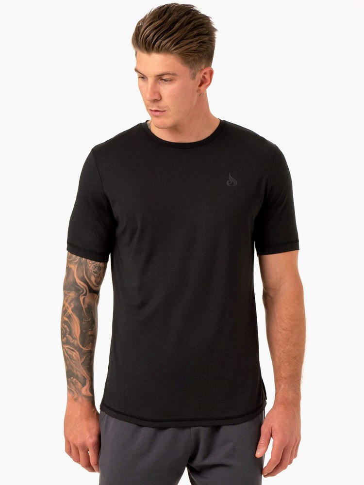 Ryderwear Optimal Mesh T-Shirt Czarne | JGIFCU439