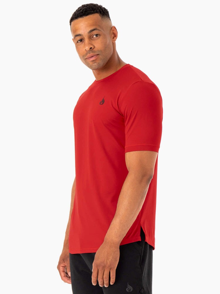 Ryderwear Optimal Mesh T-Shirt Czerwone | ATFGBR695