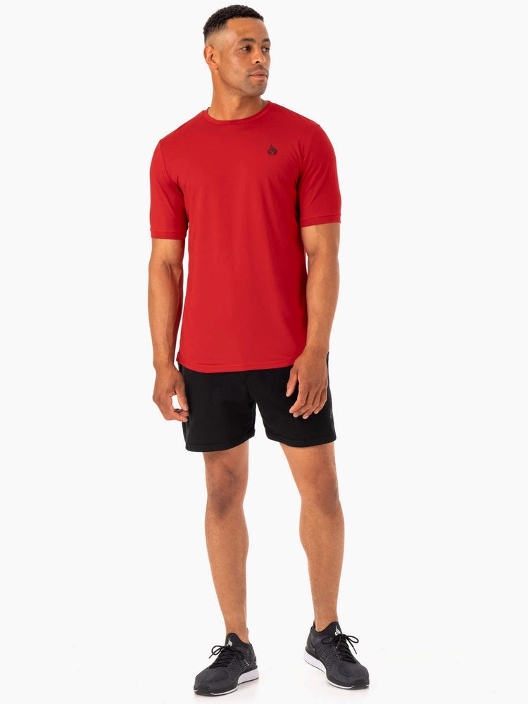 Ryderwear Optimal Mesh T-Shirt Czerwone | ATFGBR695