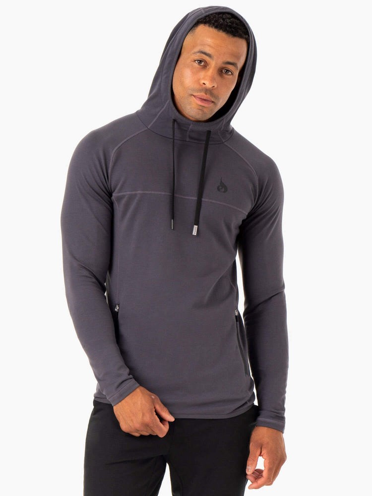 Ryderwear Optimal Pullover Hoodie Charcoal | QTOFYN239