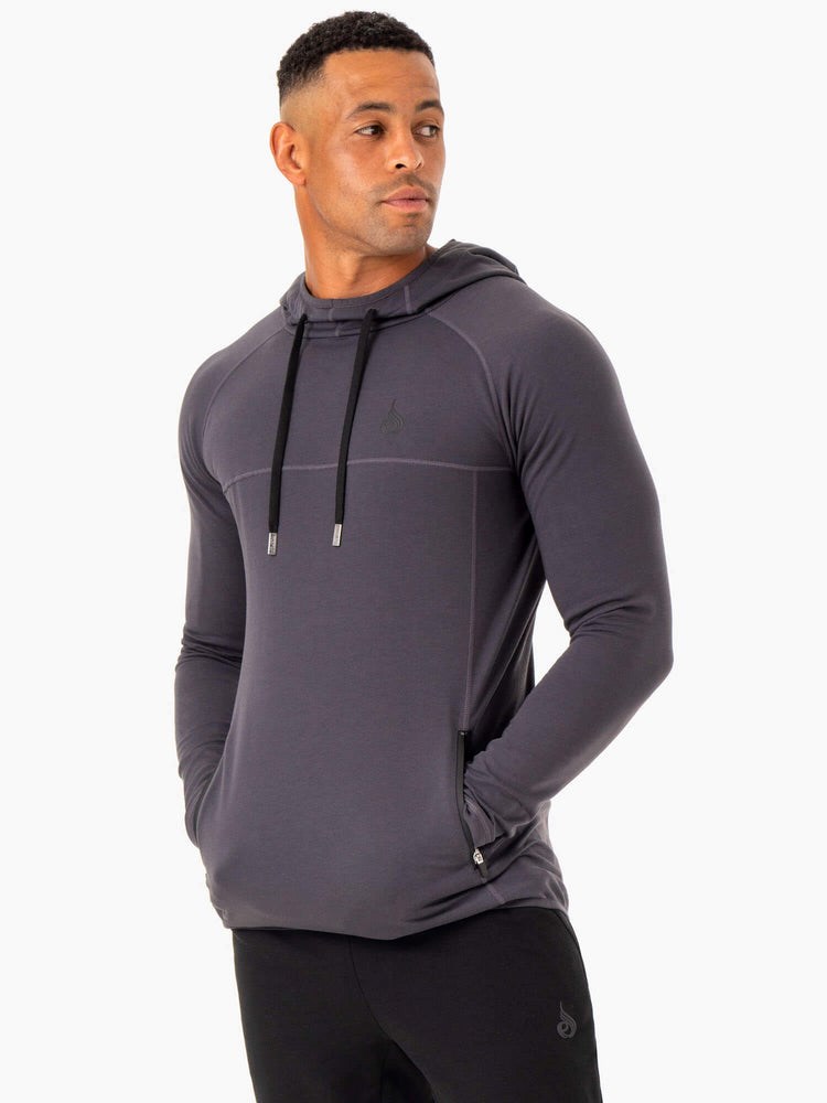 Ryderwear Optimal Pullover Hoodie Charcoal | QTOFYN239