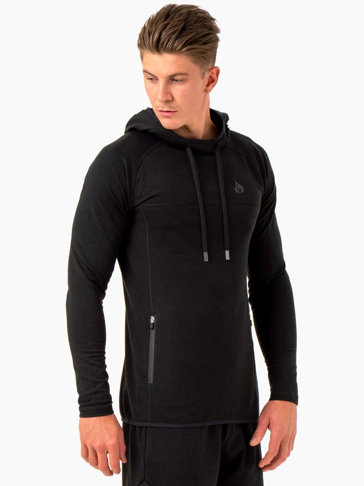 Ryderwear Optimal Pullover Hoodie Czarne | XDUGSQ781