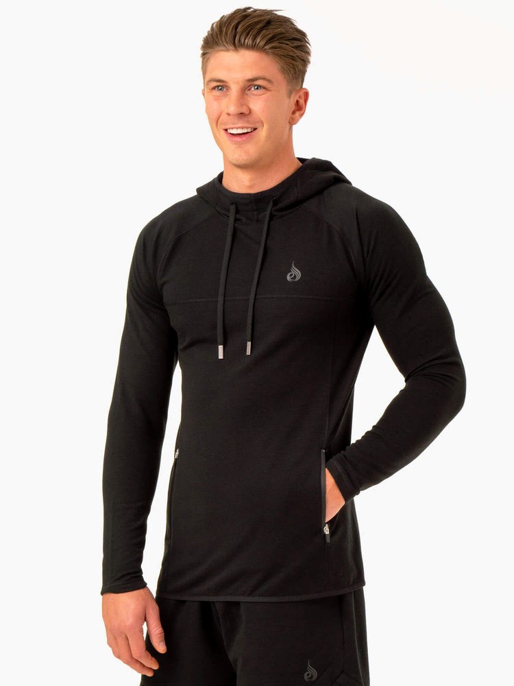 Ryderwear Optimal Pullover Hoodie Czarne | XDUGSQ781