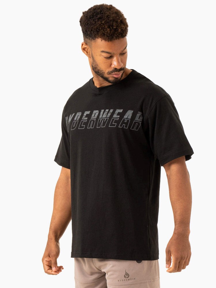 Ryderwear Overdrive Oversized T-Shirt Czarne | OVENKL894