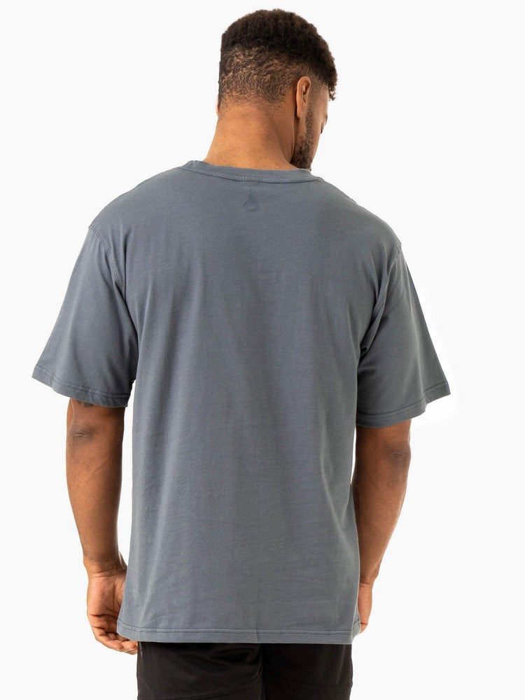 Ryderwear Overdrive Oversized T-Shirt Niebieskie | MDHLIT125