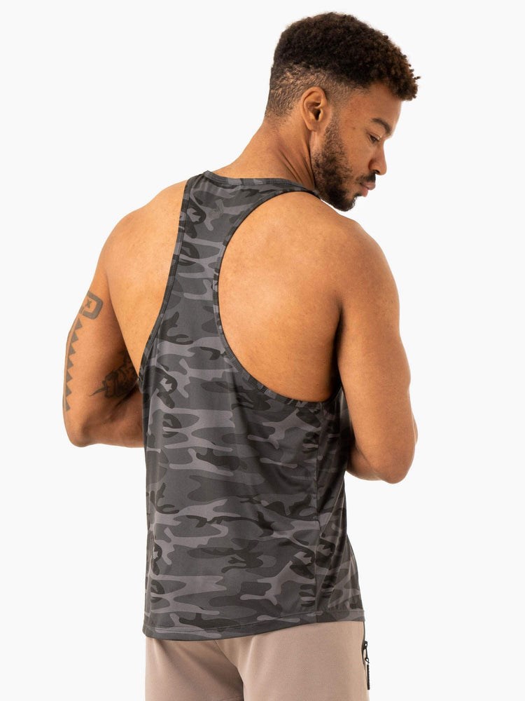 Ryderwear Overdrive Stringer T-Back Czarne Camo | HDNAST879