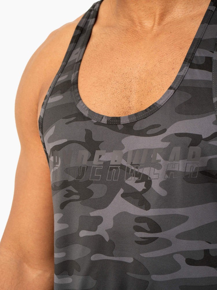 Ryderwear Overdrive Stringer T-Back Czarne Camo | HDNAST879