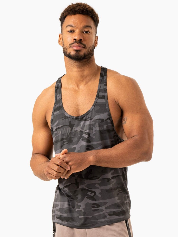 Ryderwear Overdrive Stringer T-Back Czarne Camo | HDNAST879