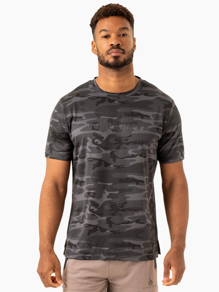 Ryderwear Overdrive T-Shirt Czarne Camo | QIGWPY570