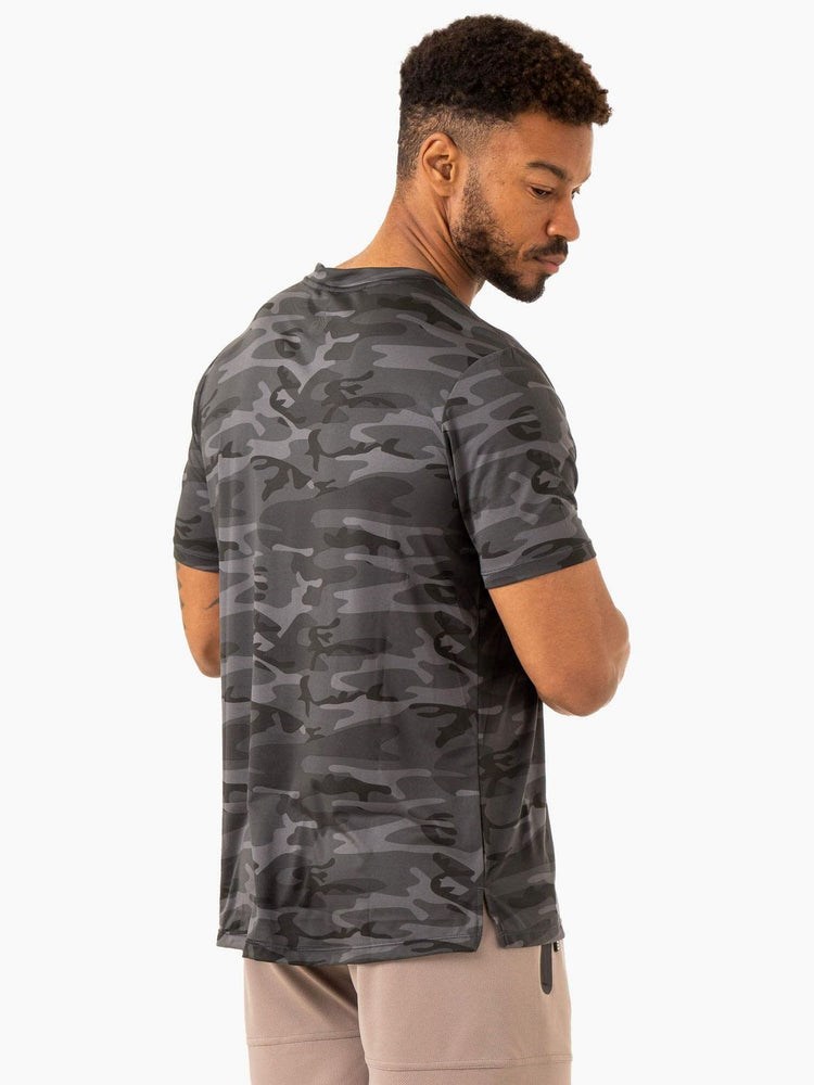 Ryderwear Overdrive T-Shirt Czarne Camo | QIGWPY570