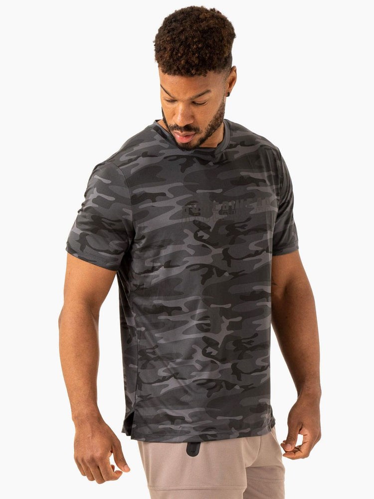 Ryderwear Overdrive T-Shirt Czarne Camo | QIGWPY570