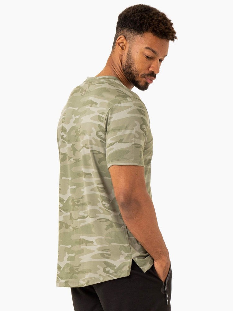 Ryderwear Overdrive T-Shirt Zielone Camo | HOLFRU903