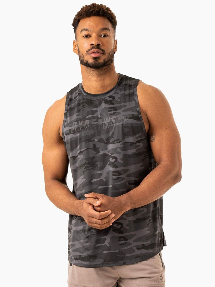 Ryderwear Overdrive Tank Czarne Camo | JSEZPF372