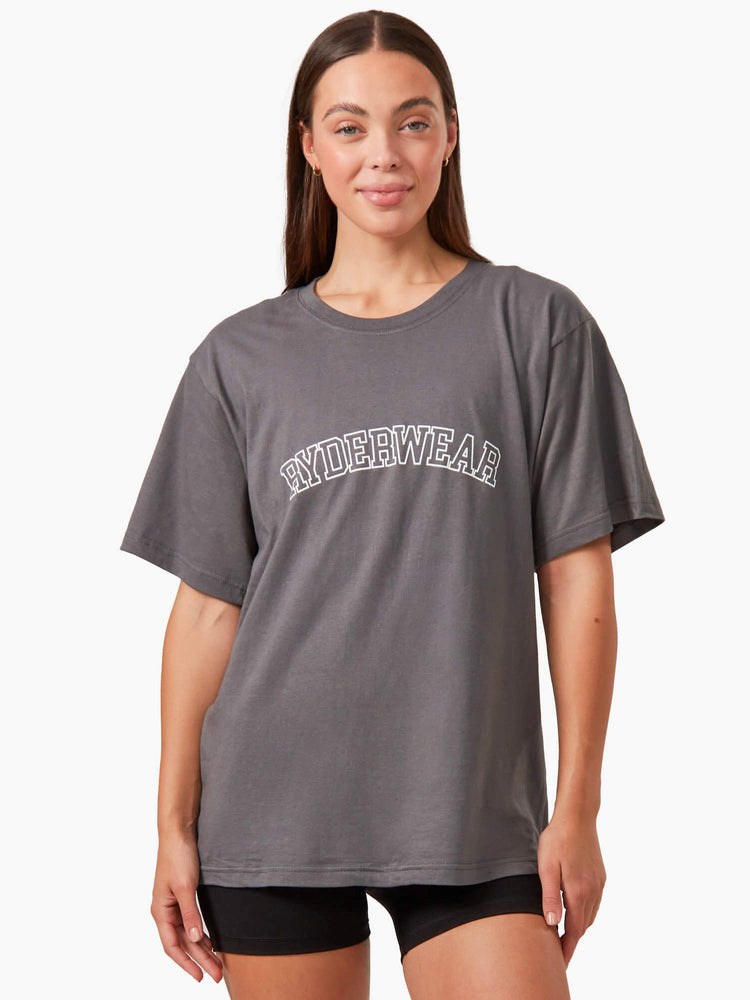 Ryderwear Oversized T-Shirt Charcoal | BWOEHI402