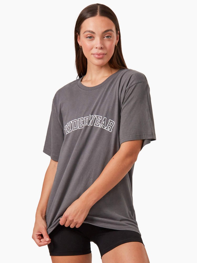 Ryderwear Oversized T-Shirt Charcoal | BWOEHI402