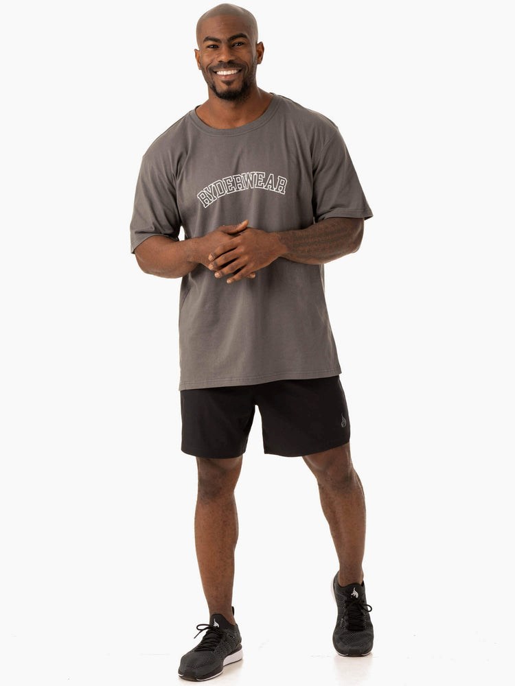 Ryderwear Oversized T-Shirt Charcoal | SDMBVC809