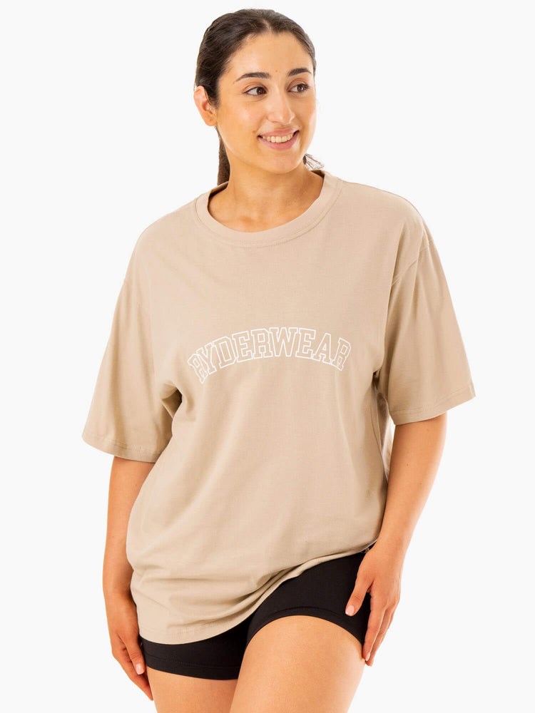 Ryderwear Oversized T-Shirt Sandstone | LVNTMZ368