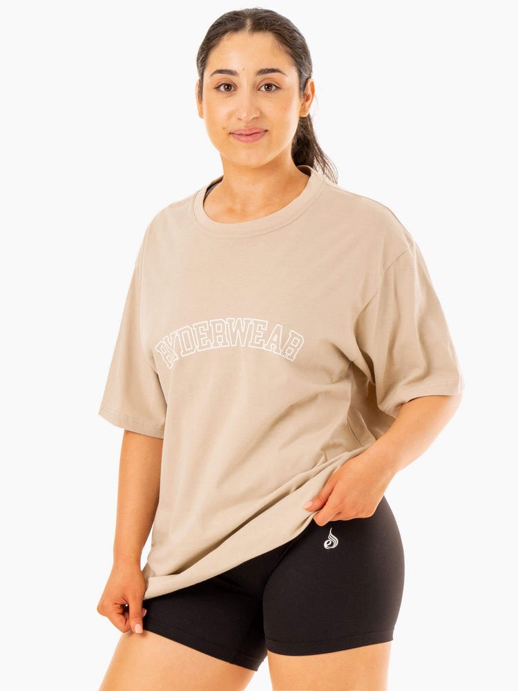 Ryderwear Oversized T-Shirt Sandstone | LVNTMZ368