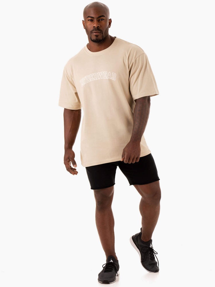 Ryderwear Oversized T-Shirt Sandstone | YXHJFL615