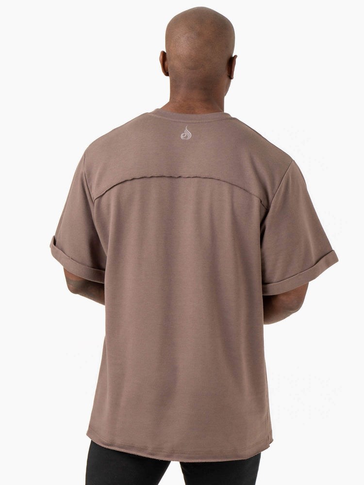 Ryderwear Pursuit Oversized Fleece T-Shirt Taupe | EINGDQ168