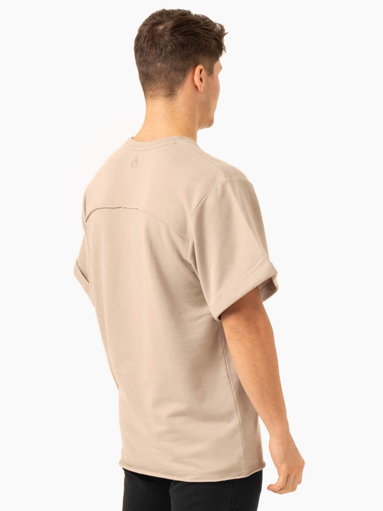 Ryderwear Pursuit Oversized Fleece T-Shirt Sand | URQYOF578