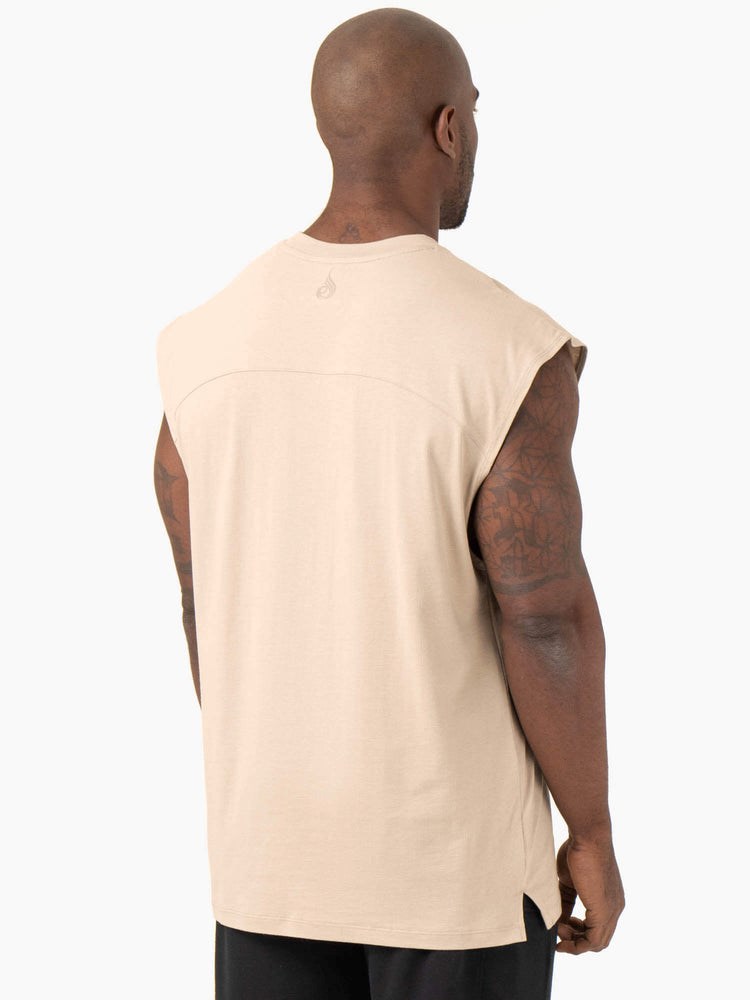 Ryderwear Pursuit Szerokie Cut Tank Sand | BOJAQC317