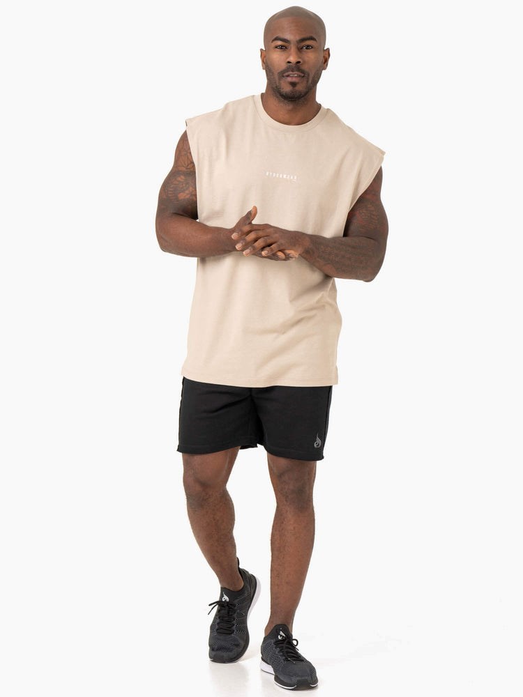 Ryderwear Pursuit Szerokie Cut Tank Sand | BOJAQC317