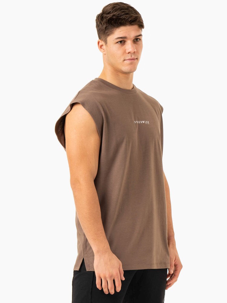 Ryderwear Pursuit Szerokie Cut Tank Taupe | YISDQR243