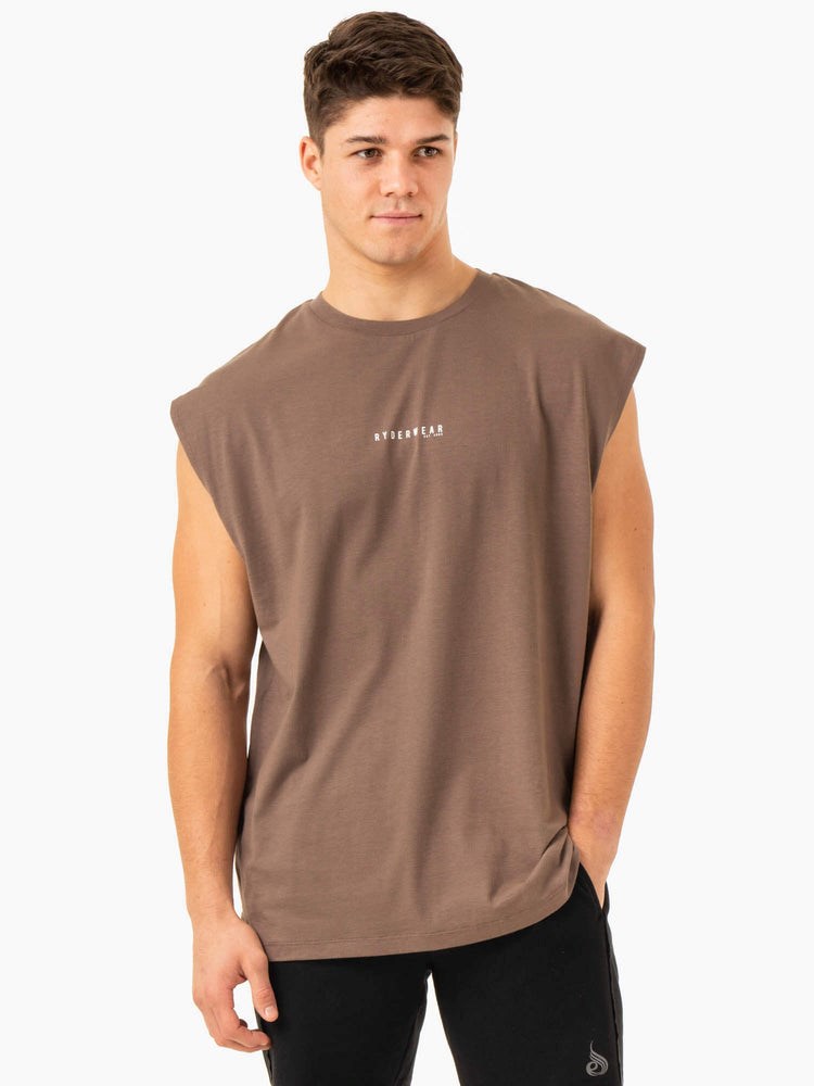 Ryderwear Pursuit Szerokie Cut Tank Taupe | YISDQR243