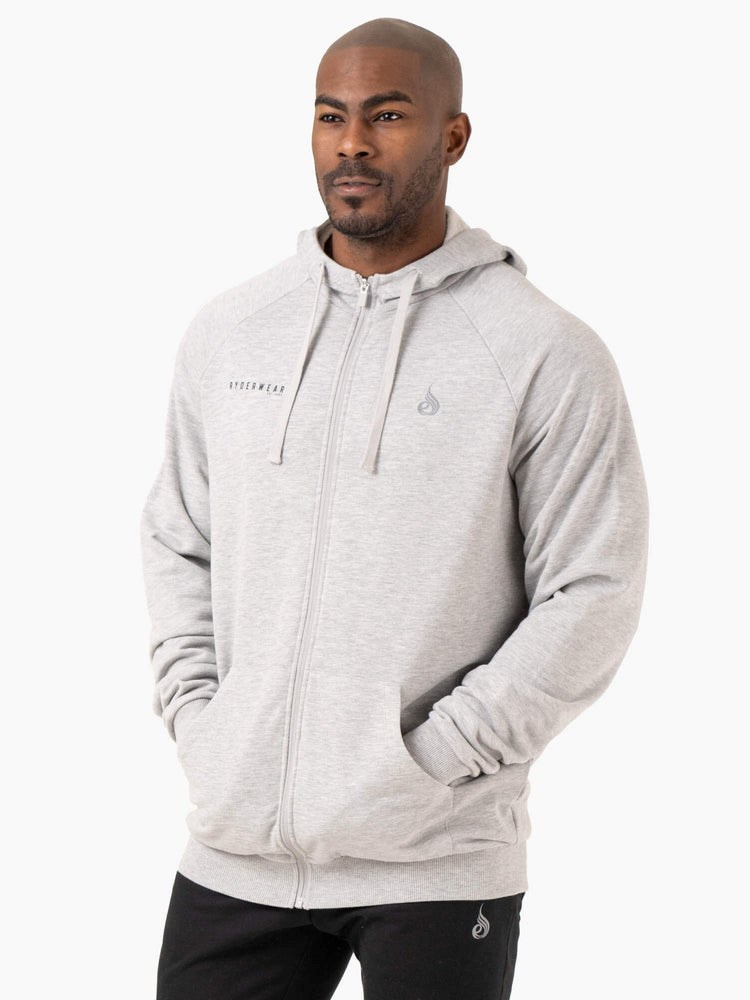 Ryderwear Pursuit Zip Up Hoodie Głęboka Szare | JORGBV704