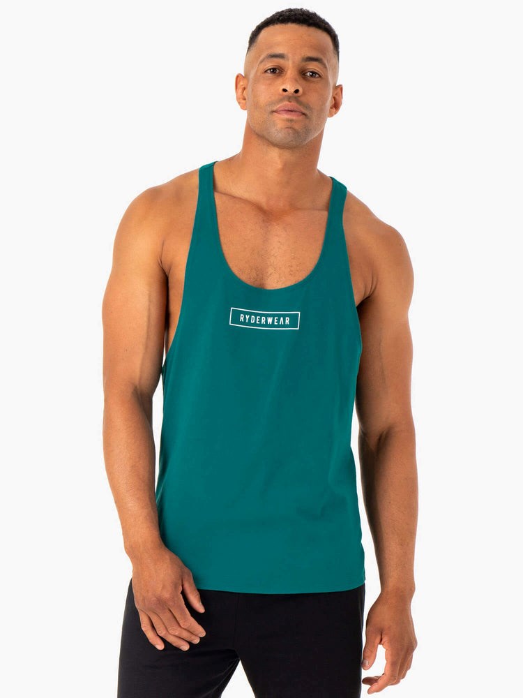 Ryderwear Recharge Stringer T-Back Teal | POXEFI071