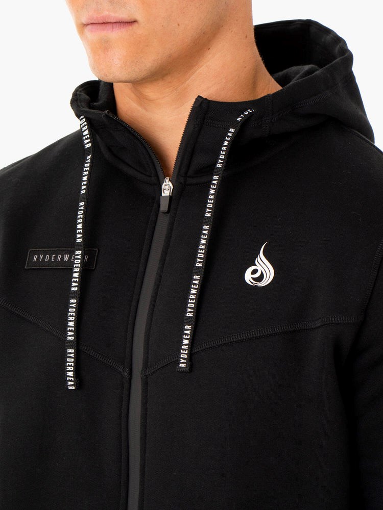 Ryderwear Recharge Zip Up Hoodie Czarne | HYTEZI328