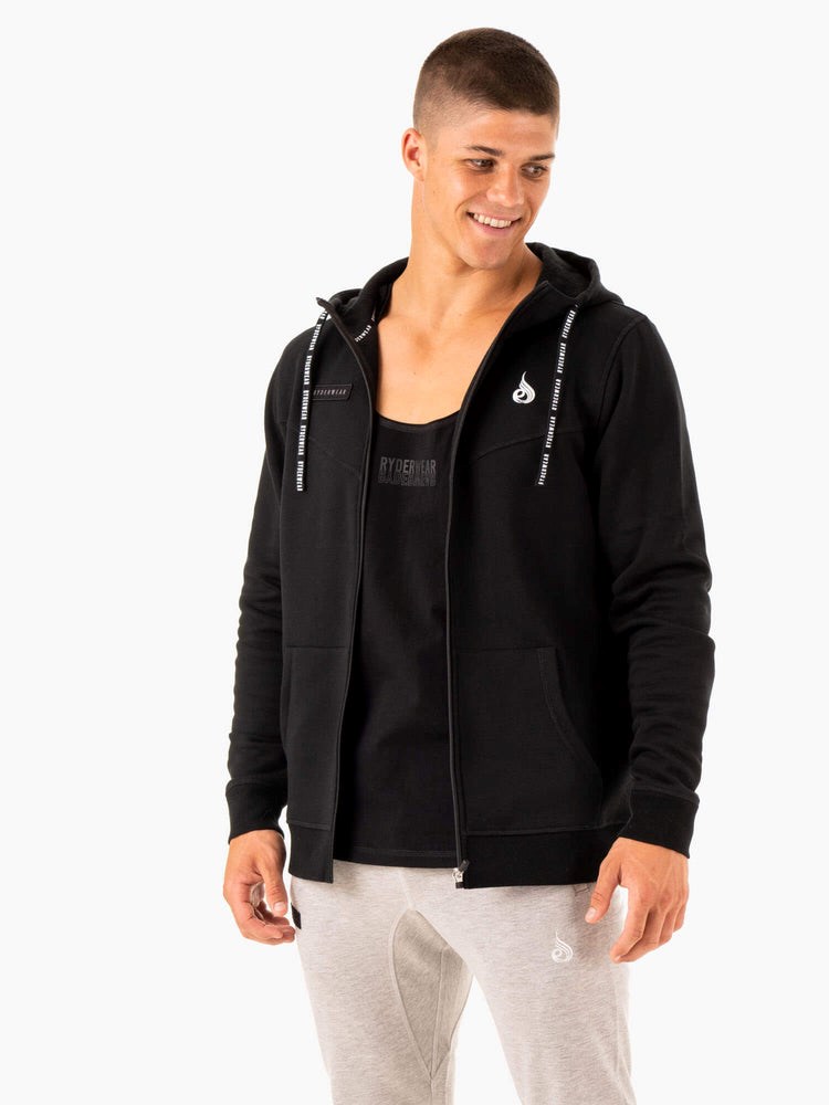 Ryderwear Recharge Zip Up Hoodie Czarne | HYTEZI328